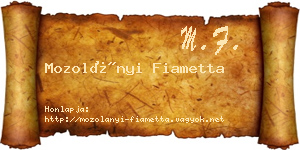 Mozolányi Fiametta névjegykártya